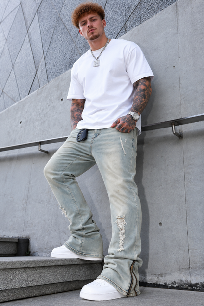 Men’s No Signal Stacked Distressed Jeans
