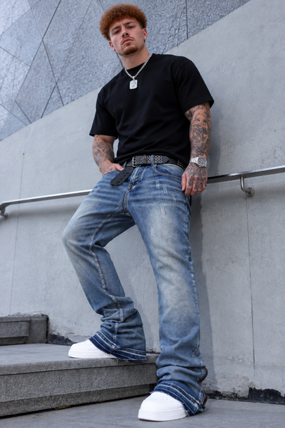 Men’s No Signal Stacked Distressed Jeans