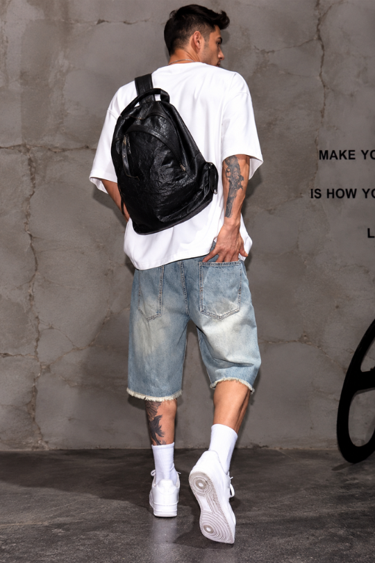 Men’s Rebel Cut Distressed Denim Shorts