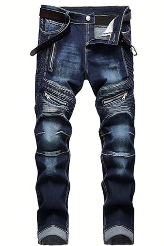 Men’s Ribbed Distressed Skinny Jeans