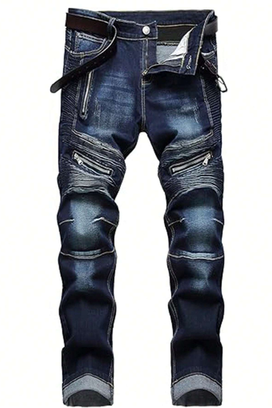 Men’s Ribbed Distressed Skinny Jeans