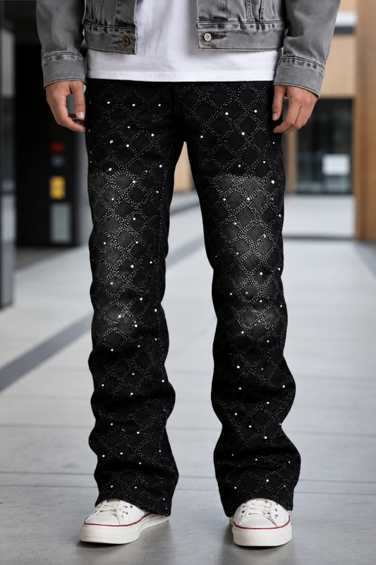 Men's Street Style Slim Fit Rhinestone Denim Jeans