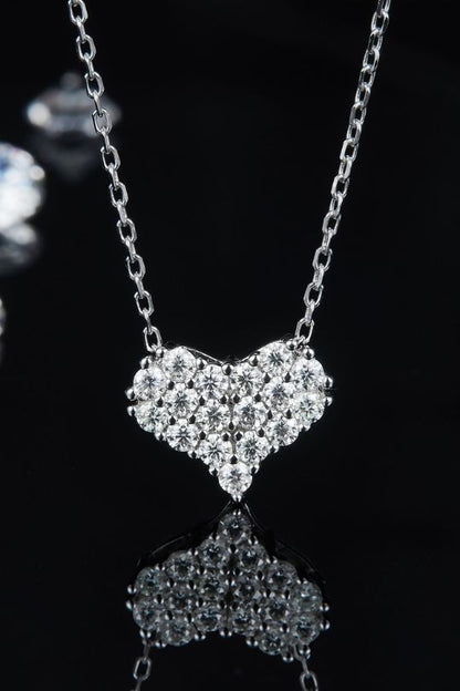 Moissanite Sterling Silver Heart Necklace