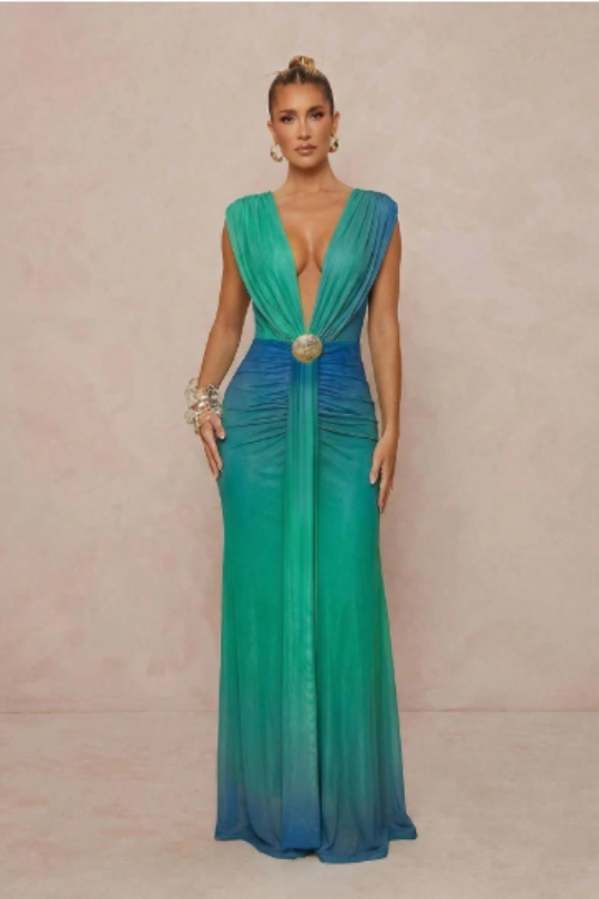 Monaco Plunge Mermaid Gown