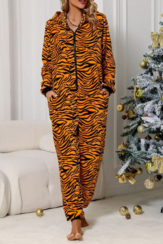 Lounge Tiger Print Pajama Jumpsuit