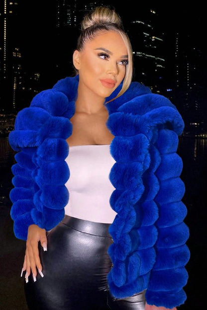 Women's Plush Winter Baby Doll Faux Fur Coat