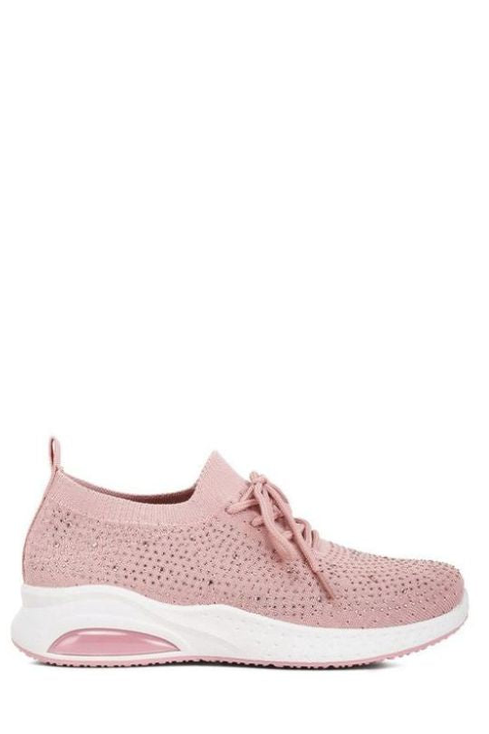 Stud Embellished Lace Up Sneakers