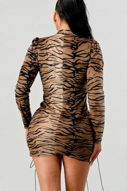 Fierce Velvet Tigress Mini Dress