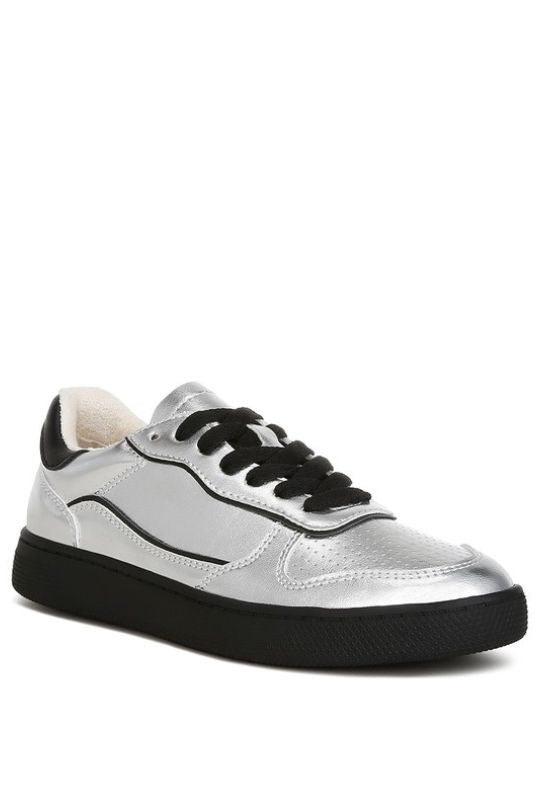 Bold Metallic Faux Leather Sneakers