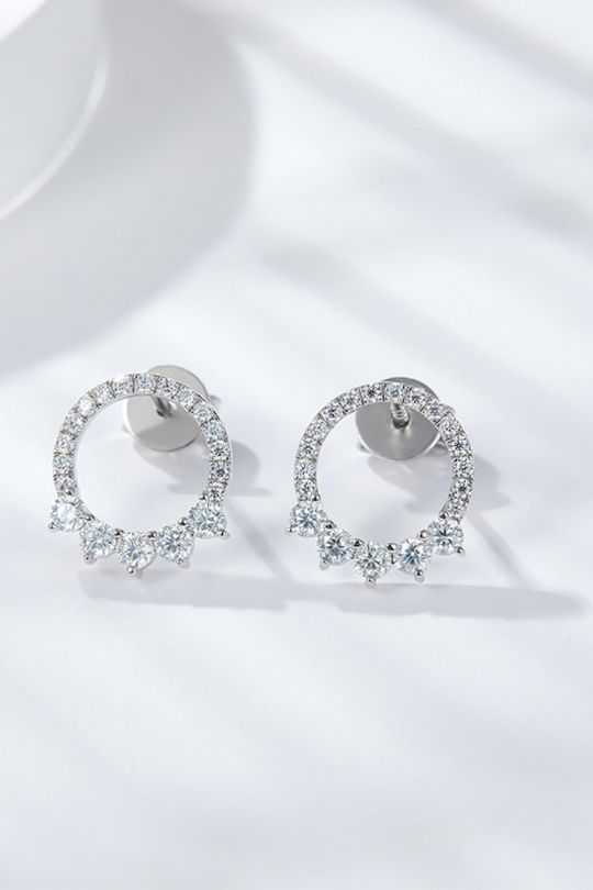 Platinum-Plated Diamond Earrings