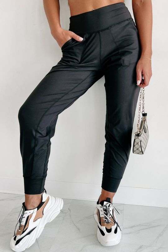 Women's Fringe Seam High Waist Joggers