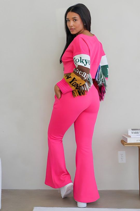 Hot Pink Los Angeles Two Piece Jogger Set