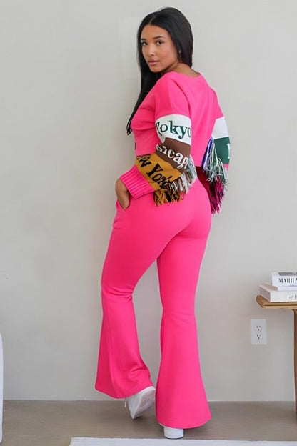 Hot Pink Los Angeles Two Piece Jogger Set