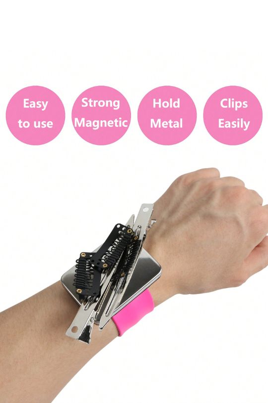 1pc Professional Magnetic Silicone Bracelet Wrist Band For Hair