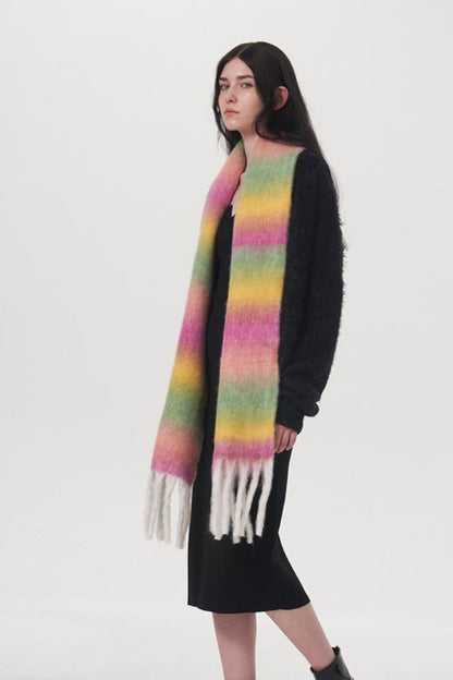 Women's Fringe Gradient Thermal Scarf