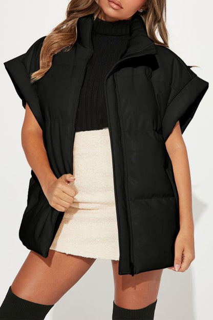 Fashionable Urban Chic Zip Up Vest Coat