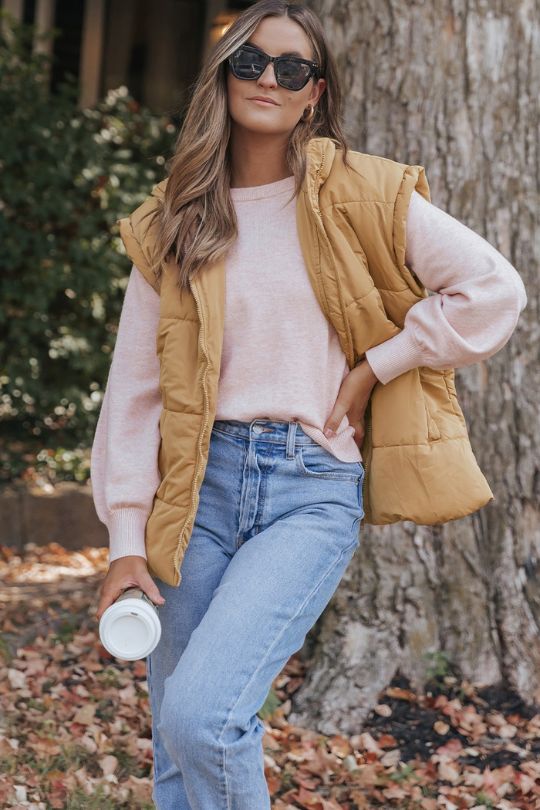 Fashionable Urban Chic Zip Up Vest Coat