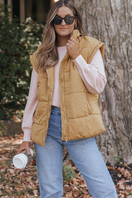 Fashionable Urban Chic Zip Up Vest Coat