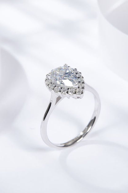 1.5 Carat Moissanite Stone Teardrop Diamond Ring