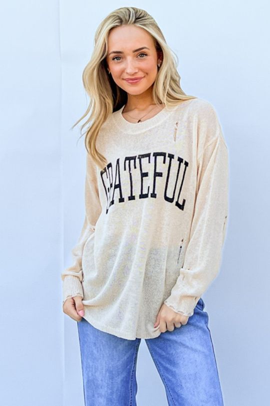 GRATEFUL Long Sleeve Knit Shirt