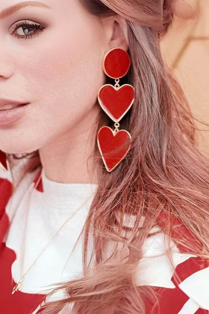 Lady Red Heart Earrings