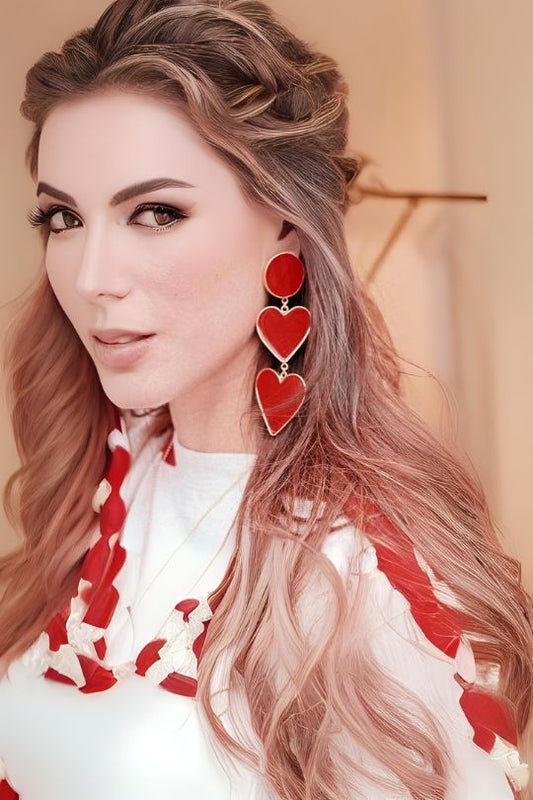 Lady Red Heart Earrings