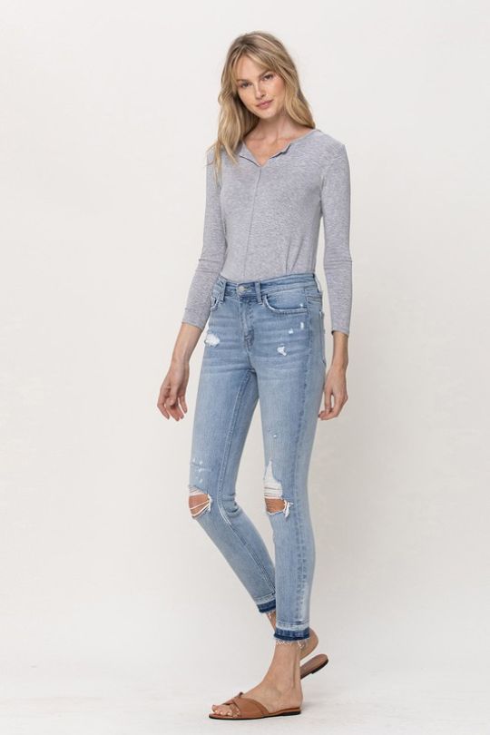 Mid Rise Crop Skinny Jeans