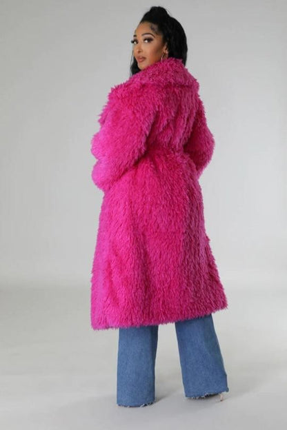 Fuzzy Heavy Shag Fur Winter Coat