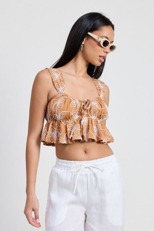 Sleeveless Baby Doll Cropped Top