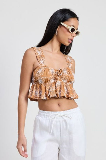 Sleeveless Baby Doll Cropped Top