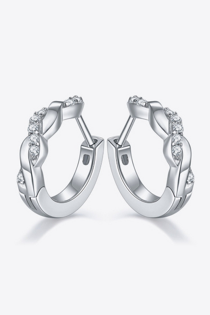 Twisted Platinum-Plated Diamond Earrings