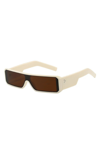 Gafas de sol futuristas con lentes tintadas para mujer