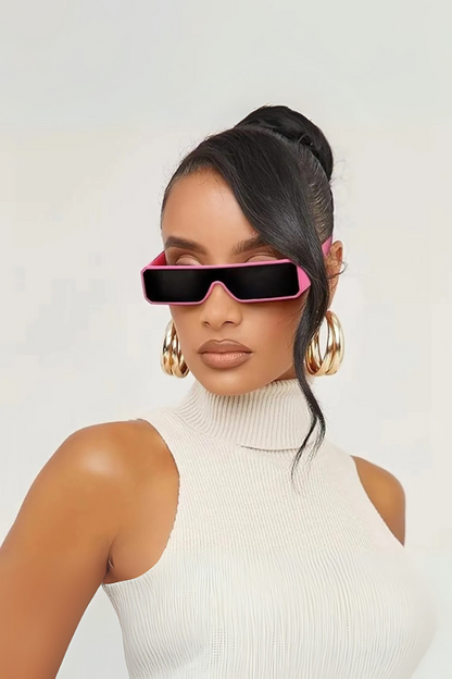 Gafas de sol futuristas con lentes tintadas para mujer