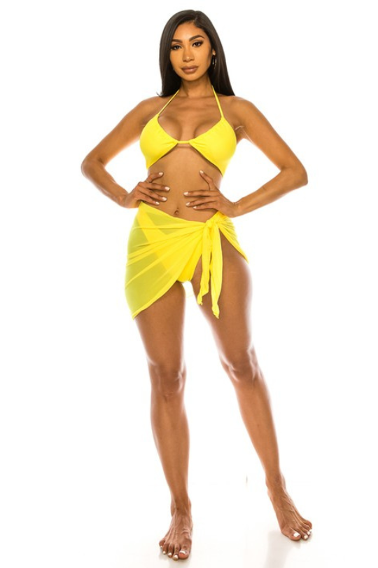 Conjunto de bikini de tres piezas All Out para mujer