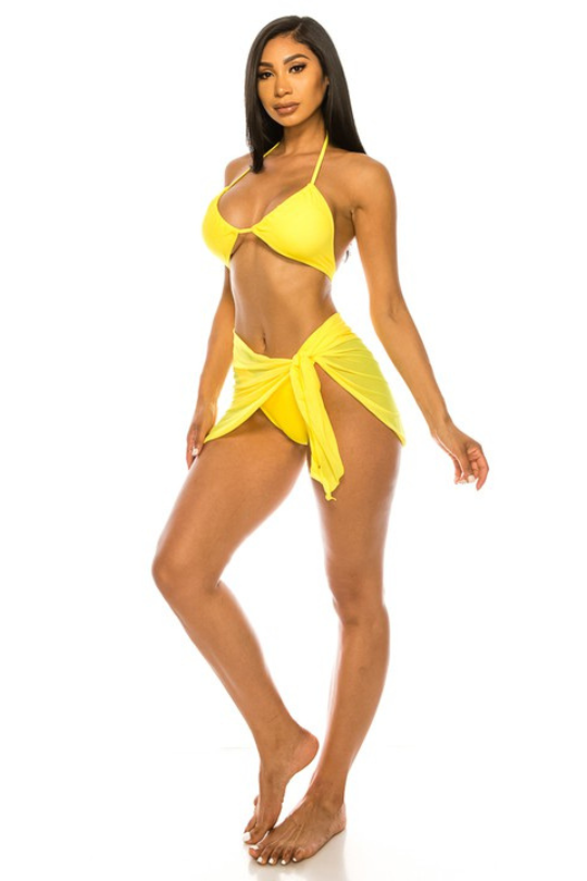 Conjunto de bikini de tres piezas All Out para mujer