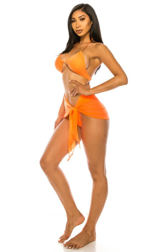 Conjunto de bikini de tres piezas All Out para mujer