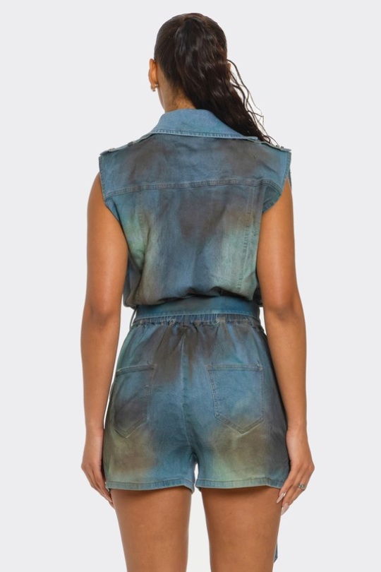 Elemental Urban Edge Zipper Utility Romper