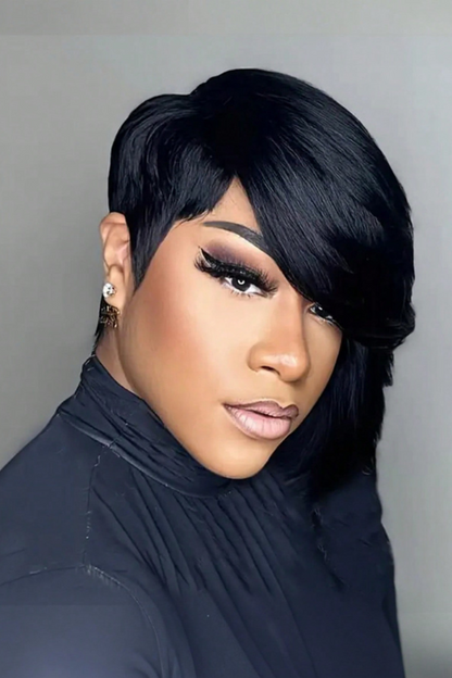 Short Brazilian Half Pixie Cut Wig