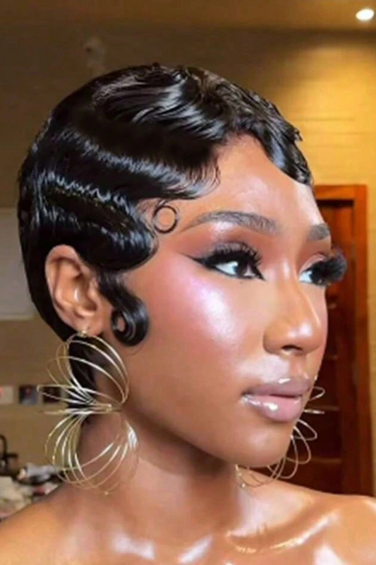 Woman's Ready To Go Deep Finger Wave Wig