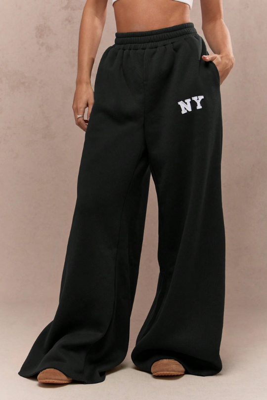 NY Wide Waist High Athletic Track Sweatpants