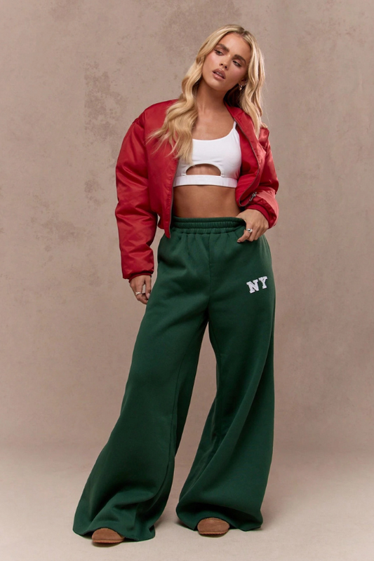 NY Wide Waist High Athletic Track Sweatpants