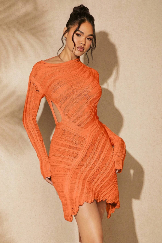 Follow Me Hollow Out Bodycon Sweater Dress