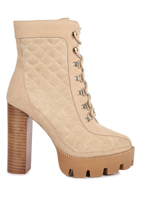Women's Quilted Fine Suede Ankle Boots