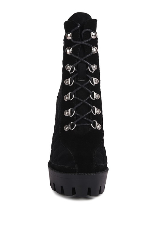 Women's Quilted Fine Suede Ankle Boots