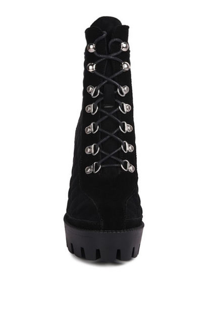 Women's Quilted Fine Suede Ankle Boots