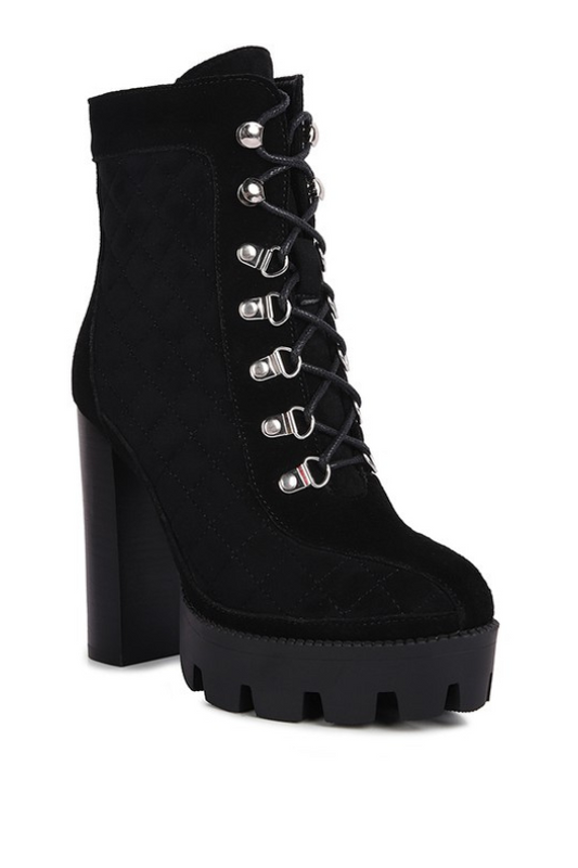 Women's Quilted Fine Suede Ankle Boots