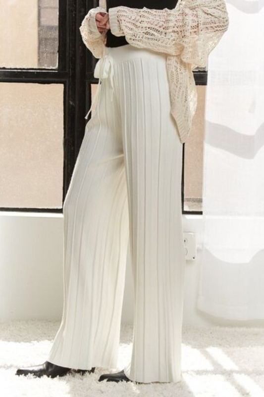 Women's Wide Leg Drawstring Knitted Pants