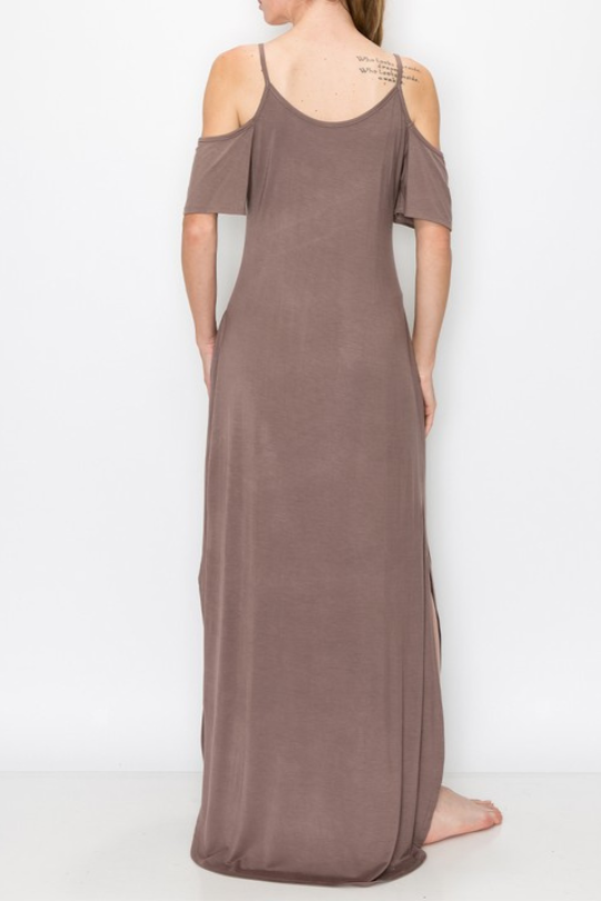 Stretch Casual Off Shoulder Maxi Dress