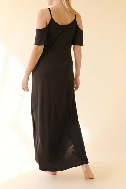 Stretch Casual Off Shoulder Maxi Dress