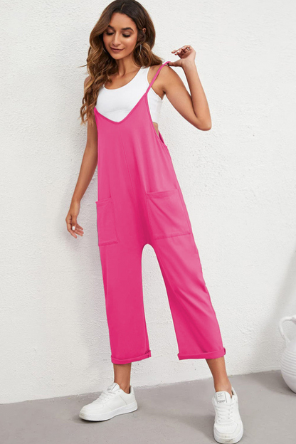 Straight Leg Adjustable Spaghetti Strap Jumpsuit